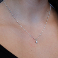 Labyrinth Tiny Charm Necklace - Chocolate and Steel