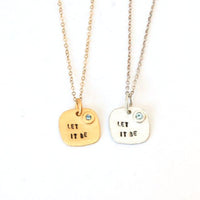 "Let It Be" -Paul McCartney John Lennon Beatles Square quote necklace - Chocolate and Steel