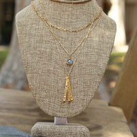 "Life is a balance of holding on and letting go" -Rumi Quote Necklace - Chocolate and Steel