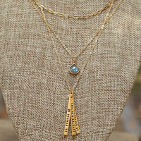 "Life is a balance of holding on and letting go" -Rumi Quote Necklace - Chocolate and Steel