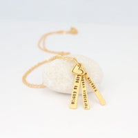 "Life is either a daring adventure or nothing" -Helen Keller Quote Necklace - Chocolate and Steel