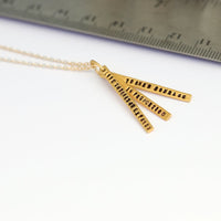 "Life Shrinks or Expands in Proportion to One's Courage" -Anais Nin Quote Necklace - Chocolate and Steel
