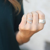 "Live by the sun, love by the moon" quote wrap ring - Chocolate and Steel