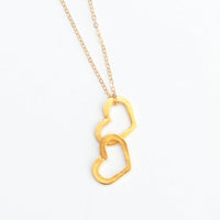 Lucinda Heart Necklace - Single or Double - Chocolate and Steel