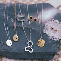 Lucinda Heart Necklace - Single or Double - Chocolate and Steel