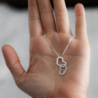 Lucinda Heart Necklace - Single or Double - Chocolate and Steel