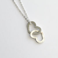 Lucinda Heart Necklace - Single or Double - Chocolate and Steel