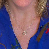 Lucinda Heart Necklace - Single or Double - Chocolate and Steel