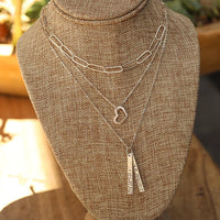 Lucinda Heart Necklace - Single or Double - Chocolate and Steel