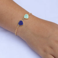 Mia Gemstone Birthstone Heart Bracelet - Chocolate and Steel