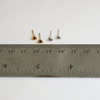 Micro heart studs - Chocolate and Steel