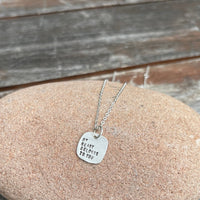 My Heart Belongs To You Square Pendant Necklace - Chocolate and Steel