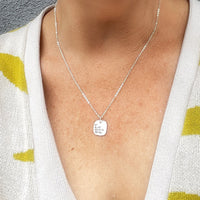 My Heart Belongs To You Square Pendant Necklace - Chocolate and Steel