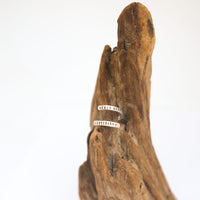 "Never Stop Questioning" - Einstein wrap ring - Chocolate and Steel