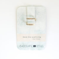 "Never Stop Questioning" - Einstein wrap ring - Chocolate and Steel