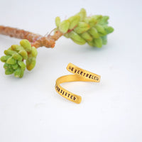 "Nevertheless She Persisted" Wrap Ring - Chocolate and Steel