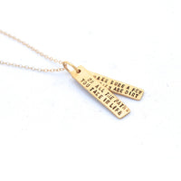 "Of All The Paths You Take in Life, Make Sure a Few of Them Are Dirt" -John Muir Quote Necklace - Chocolate and Steel