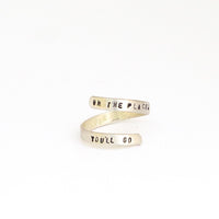 "Oh The Places You'll Go" -Dr Seuss Wrap Ring - Chocolate and Steel