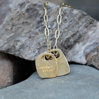 Oscar Wilde Rune Quote Necklace "With freedom, flowers, books, and the moon, who could not be perfectly happy?" - Chocolate and Steel