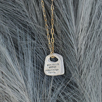 Oscar Wilde Rune Quote Necklace "With freedom, flowers, books, and the moon, who could not be perfectly happy?" - Chocolate and Steel