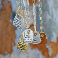 Oscar Wilde Rune Quote Necklace "With freedom, flowers, books, and the moon, who could not be perfectly happy?" - Chocolate and Steel
