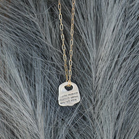 Oscar Wilde Rune Quote Necklace "With freedom, flowers, books, and the moon, who could not be perfectly happy?" - Chocolate and Steel