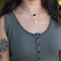 Pebble heart necklace - Chocolate and Steel