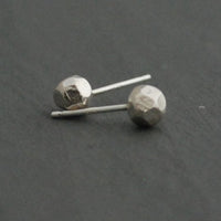 Pebble Stud Earrings - Chocolate and Steel