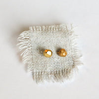 Pebble Stud Earrings - Chocolate and Steel