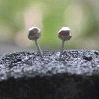 Pebble Stud Earrings - Chocolate and Steel