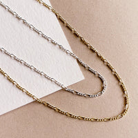 Petite Figaro Layering Chain - Chocolate and Steel