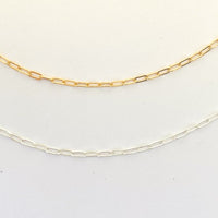 Petite PaperClip Layering Chain - Chocolate and Steel