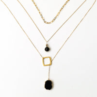 Petite PaperClip Layering Chain - Chocolate and Steel