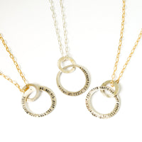 Ram Dass Message Circle Necklace - Chocolate and Steel