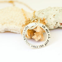 Ram Dass Message Circle Necklace - Chocolate and Steel