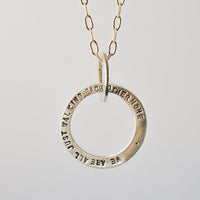 Ram Dass Message Circle Necklace - Chocolate and Steel