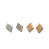 Rhombus Studs - Chocolate and Steel