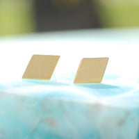 Rhombus Studs - Chocolate and Steel