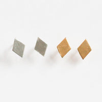 Rhombus Studs - Chocolate and Steel