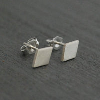 Rhombus Studs - Chocolate and Steel
