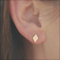 Rhombus Studs - Chocolate and Steel