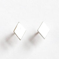 Rhombus Studs - Chocolate and Steel