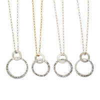 Rumi Message Circle Necklace "Live life as if it is rigged in your favor" - Chocolate and Steel