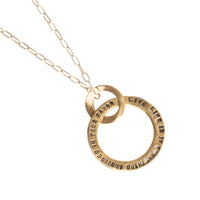 Rumi Message Circle Necklace "Live life as if it is rigged in your favor" - Chocolate and Steel