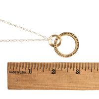 Rumi Message Circle Necklace "Live life as if it is rigged in your favor" - Chocolate and Steel