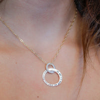 Rumi Message Circle Necklace "Live life as if it is rigged in your favor" - Chocolate and Steel