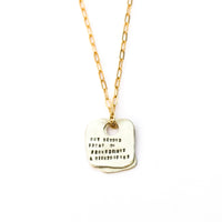 Rumi Rune Quote Necklace "Out beyond the ideas of wrongdoing & rightdoing...." - Chocolate and Steel