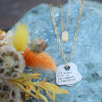 Rumi Rune Quote Necklace "Out beyond the ideas of wrongdoing & rightdoing...." - Chocolate and Steel