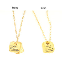 Rumi Rune Quote Necklace "Out beyond the ideas of wrongdoing & rightdoing...." - Chocolate and Steel