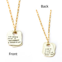 Rumi Rune Quote Necklace "Out beyond the ideas of wrongdoing & rightdoing...." - Chocolate and Steel